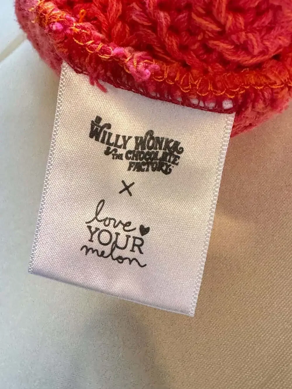 Slouchy Red Knit Beanie Hat Streetwear Y2K Cozy Winter Unisex NWT Wonka Bars